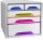 cep Schubladenbox Smoove  weiß/bunt-transparent 1072130931, DIN A4 mit 5 Schubladen, 1 St.