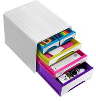 cep Schubladenbox Smoove  weiß/bunt 1072130921, DIN A4 mit 5 Schubladen  ( 1072130921 )