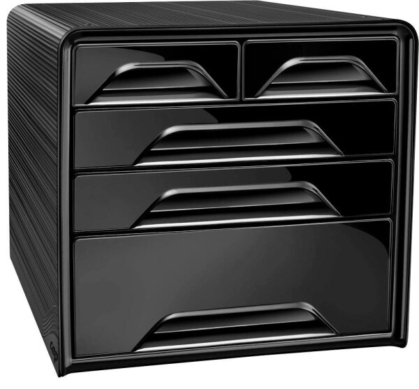 cep Schubladenbox Smoove  schwarz 1072130011, DIN A4 mit 5 Schubladen, 1 St.
