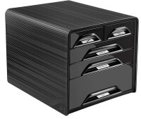 cep Schubladenbox Smoove  schwarz 1072130011, DIN A4 mit 5 Schubladen, 1 St.