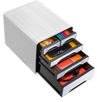 cep Schubladenbox Smoove  schwarz/weiß 1072130121, DIN A4 mit 5 Schubladen, 1 St.
