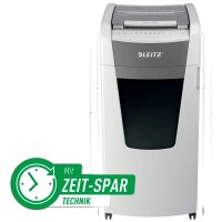 LEITZ IQ Autofeed Office Pro 600 Aktenvernichter mit Partikelschnitt P-4, 4 x 36 mm, bis 600 Blatt, weiß
