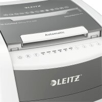 LEITZ IQ Autofeed Office Pro 600 Aktenvernichter mit Partikelschnitt P-4, 4 x 36 mm, bis 600 Blatt, weiß