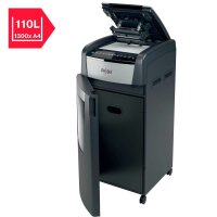 Rexel Optimum AutoFeed+ 600M Aktenvernichter mit Partikelschnitt P-5, 2 x 15 mm, bis 600 Blatt, schwarz