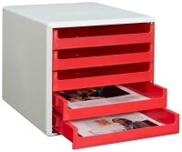 M&M Schubladenbox  rot 30050906, DIN A4 mit 5...