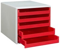 M&M Schubladenbox  rot 30050906, DIN A4 mit 5...