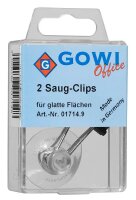 Gowi Saugnäpfe mit Foldbackklammer schwarz 2,5 cm, 2 St.