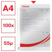 Esselte Prospekthüllen Standard DIN A4 transparent glasklar 0,05 mm, 100 St.