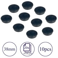 FRANKEN Magnet schwarz, Kunststoff Ø 3,8 cm, 10 St.