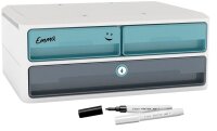 cep Schubladenbox MoovUp mit Schloss  mint, grau 1091212961, DIN A4 quer mit 3 Schubladen, 1 St.