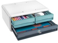 cep Schubladenbox MoovUp mit Schloss  mint, grau 1091212961, DIN A4 quer mit 3 Schubladen, 1 St.