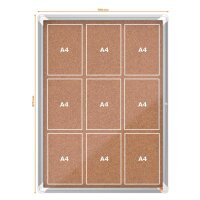 nobo Schaukasten Premium Plus silber 9x DIN A4 70,8 x 4,3...
