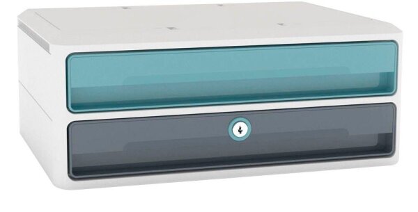 cep Schubladenbox MoovUp mit Schloss  mint, grau 1091112961, DIN A4 quer mit 2 Schubladen, 1 St.