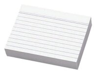 Karteikarten DIN A7 weiß liniert, 100 St.