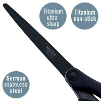 LEITZ Antihaftschere Titanium schwarz 18,0 cm