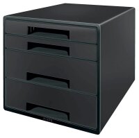 LEITZ Schubladenbox CUBE   schwarz/grau 53720095, DIN A4...