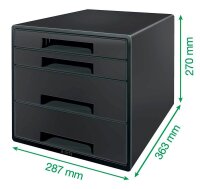 LEITZ Schubladenbox CUBE   schwarz/grau 53720095, DIN A4...
