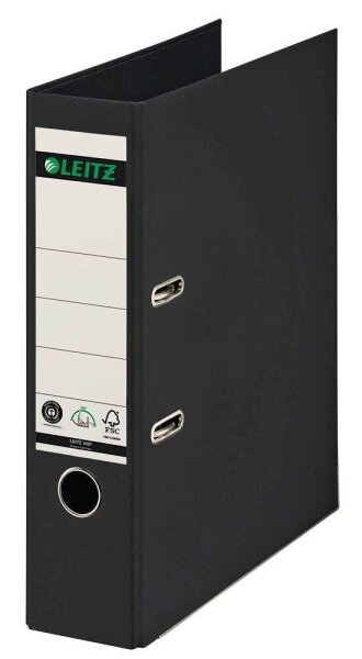 LEITZ 1007 Ordner schwarz Karton 8,0 cm DIN A4, 1 St.