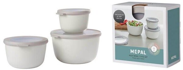 MEPAL Frischhaltedosen-Set Cirqula weiß 0,5/1,0/2,0 l, 1 Set