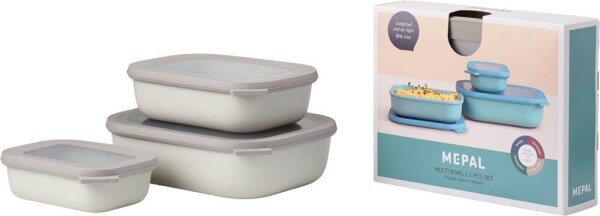 MEPAL Frischhaltedosen-Set Cirqula weiß 0,5/1,0/2,0 l, 1 Set