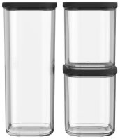 MEPAL Vorratsdosen-Set Modula schwarz 1,0/1,5/2,0 l, 1 Set