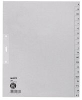 LEITZ Ordnerregister 1231 DIN A4 Vollformat, Überbreite 1-31 grau 31-teilig, 10 Satz