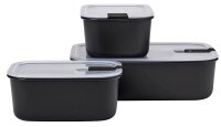 MEPAL Frischhaltedosen-Set EasyClip schwarz 2x 0,7 l und...