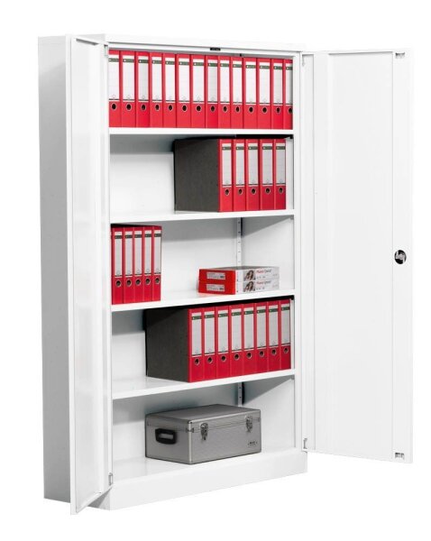 Gürkan Stahlschrank 109720 weiß 4 Fachböden 120,0 x 42,0 x 195,0 cm, aufgebaut, 1 St.