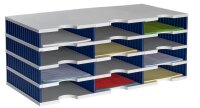 styro Sortierstation Styrodoc grau/blau mit 12 Fächern