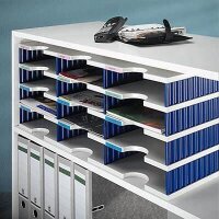 styro Sortierstation Styrodoc grau/blau mit 12 Fächern