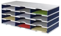 styro Sortierstation Styrodoc grau/blau mit 12 Fächern