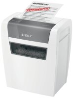LEITZ IQ Home Aktenvernichter mit Partikelschnitt P-4, 4 x 28 mm, bis 6 Blatt, weiß