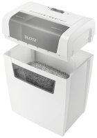 LEITZ IQ Home Aktenvernichter mit Partikelschnitt P-4, 4 x 28 mm, bis 6 Blatt, weiß