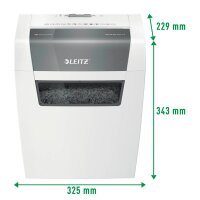 LEITZ IQ Home Aktenvernichter mit Partikelschnitt P-4, 4 x 28 mm, bis 6 Blatt, weiß