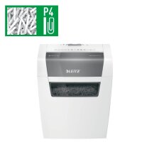 LEITZ IQ Home Aktenvernichter mit Partikelschnitt P-4, 4 x 28 mm, bis 6 Blatt, weiß