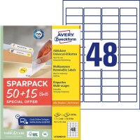 AVERY Zweckform Etiketten weiß 45,7 x 21,2 mm, 65...