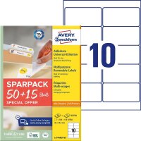 AVERY Zweckform Etiketten weiß 96,0 x 50,8 mm, 65...