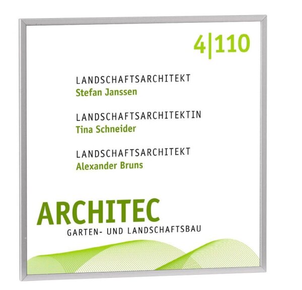 SignSystems® Türschild New Age Metall silber 12,0 x 12,0 cm, 1 St.