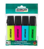 STANGER Textmarker farbsortiert, 4 St.