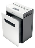 LEITZ IQ 10X Protect Premium Aktenvernichter mit Partikelschnitt P-4, 4 x 40 mm, bis 10 Blatt, weiß