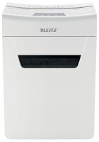 LEITZ IQ 10X Protect Premium Aktenvernichter mit Partikelschnitt P-4, 4 x 40 mm, bis 10 Blatt, weiß
