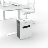 LEITZ IQ 10X Protect Premium Aktenvernichter mit Partikelschnitt P-4, 4 x 40 mm, bis 10 Blatt, weiß