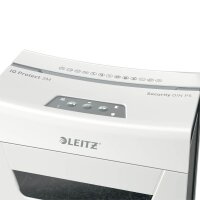 LEITZ IQ 3M Protect Premium Aktenvernichter mit Partikelschnitt P-5, 2 x 15 mm, bis 3 Blatt, weiß