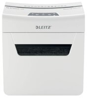 LEITZ IQ 3M Protect Premium Aktenvernichter mit Partikelschnitt P-5, 2 x 15 mm, bis 3 Blatt, weiß