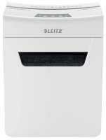 LEITZ IQ 4M Protect Premium Aktenvernichter mit Partikelschnitt P-5, 2 x 15 mm, bis 4 Blatt, weiß