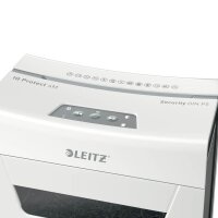 LEITZ IQ 4M Protect Premium Aktenvernichter mit Partikelschnitt P-5, 2 x 15 mm, bis 4 Blatt, weiß