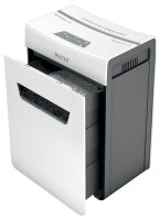 LEITZ IQ 6M Protect Premium Aktenvernichter mit Partikelschnitt P-5, 2 x 15 mm, bis 6 Blatt, weiß