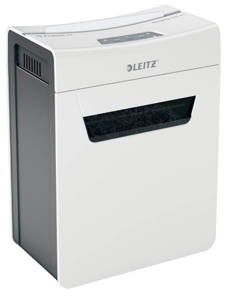 LEITZ IQ 8X Protect Premium Aktenvernichter mit Partikelschnitt P-4, 4 x 40 mm, bis 8 Blatt, weiß