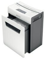 LEITZ IQ 8X Protect Premium Aktenvernichter mit Partikelschnitt P-4, 4 x 40 mm, bis 8 Blatt, weiß