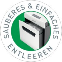LEITZ IQ 8X Protect Premium Aktenvernichter mit Partikelschnitt P-4, 4 x 40 mm, bis 8 Blatt, weiß